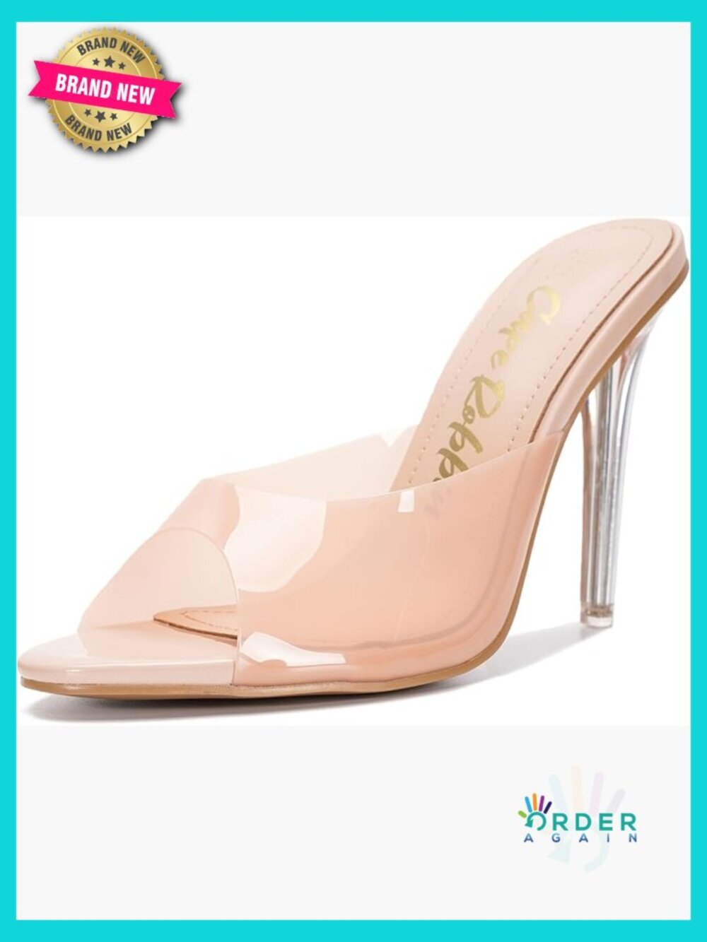 Stiletto Heel Sandals - Slip On Clear Heels - Open Toe Platform Dress Shoes -